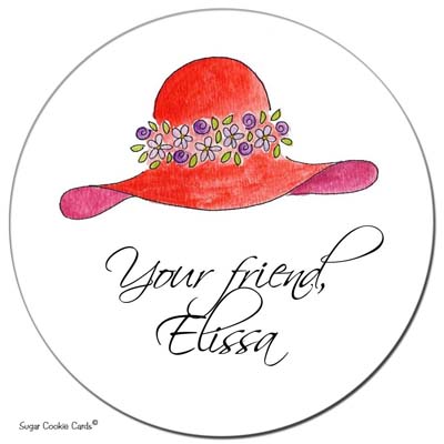 Sugar Cookie Gift Stickers - Red Hat Sugar Cookie Gift Stickers - Red Hat